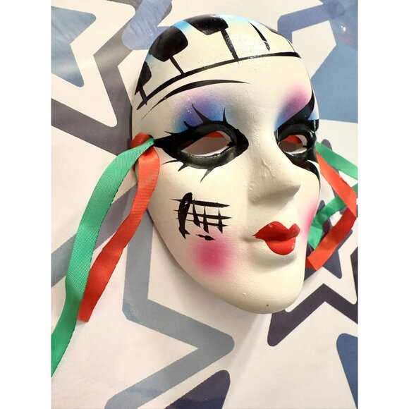 Hand-Painted Decorative Mask Music Notes Design Mardi Gras Venetian Piano - Picture 1 of 7